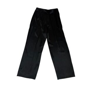 Vintage Night Lights Dressy Satin Pleated Wide Leg Trouser Pants Womens Size 12